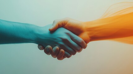 A minimalist handshake silhouette symbolizing partnership and unity, with soft, abstract lines and a clean design focused on simplicity and collaboration.