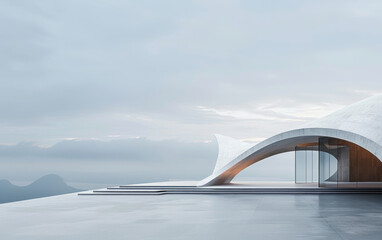 Minimalist modern architecture and spatial structure