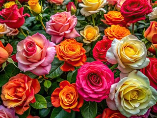 A captivating collection of roses at different developmental stages, perfect for artistic drawing and illustration practice, providing inspiration and exquisite detail for your creative endeavors.