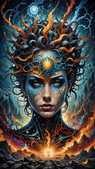 Abstraktion Die Farben des Märchens 9х16. Hintergrund für das Design 2.