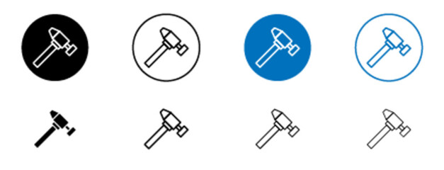 Hammer tool icon in vector format