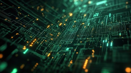 Abstract Digital Network Circuit Board