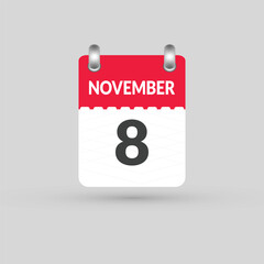 Fototapeta premium November 8 calendar Date, Month icon