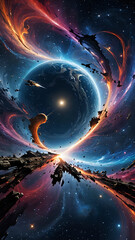 Abstraktion Kosmische Geschichten 9х16. Hintergrund f&uuml;r das Design 2.