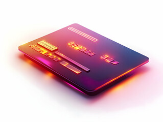 Flat Glossy Background of Glowing Credit Card Swipe for Cyber Monday Purchases - Sleek Vector Illustration Showcasing Online Shopping Financial Aspects in Futuristic Design