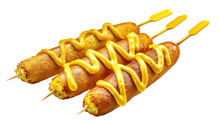 Corn Dog fast food isolated on transparent background, PNG