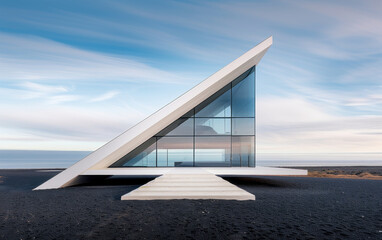 Fototapeta premium Minimalist modern architecture and spatial structure 