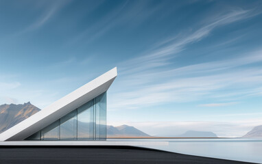 Fototapeta premium Minimalist modern architecture and spatial structure 
