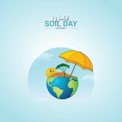 World Soil Day. soil day creative concept. 3D illustration.