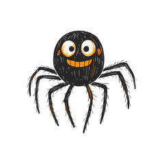 Halloween character Spider isolated on white background, illustration