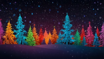 Fototapeta premium papercut of christmas background with stars and snowflakes