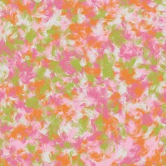 Dull pink, dusty orange, light olive green and light grey chaotic brush strokes. Bird feather imitation. Seamless hand drawn pattern.