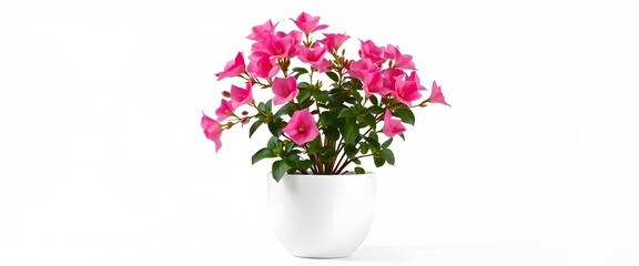 Obraz premium Beautiful arrangement of bougainvillea flowers in a white pot on a clean background