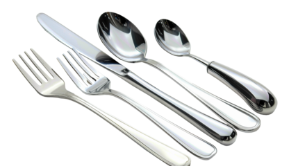 Cutlery isolated on transparent background, PNG