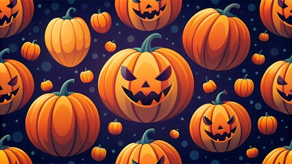 Pumpkin pattern background for Halloween.