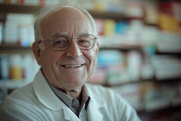 Fototapeta premium Smiling Pharmacist in Drugstore