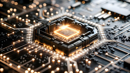 Macro Shot of Futuristic Glowing Digital Price Tag for Cyber Monday Discounts - Close-Up Display with Detailed Texture and Bright Digital Effects