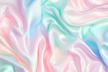 Obraz premium Silky holographic fluid texture with pastel colors