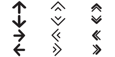 swipe up icon vector symbol, scrolling arrow, swipe arrow vector ,  black arrows 