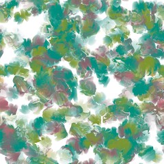 Art background, creative design pattern, painting brush strokes texture with reflection. Colorful splashes and textured artistic elements.Teal, wasabi green and dusky rose colors. Seamless hand drawn.