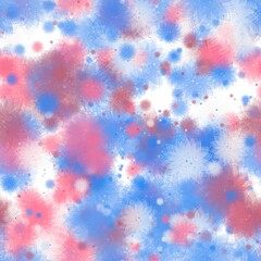 Soft blue, pastel blue, dusky rose, rose pink and pale blue lily transparent flowers on the white background. Seamless hand drawn pattern. Pattern for wrapping, textile, print