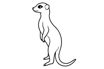 An Engaging Vector Illustration Featuring a Meerkat Standing Upright in Its Lively Environment





