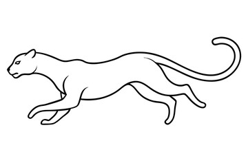 Dynamic Vector Illustration of a Cheetah Mid Run with Extended Leg in Motion
