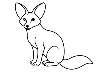 Obraz premium Captivating Vector Illustration of Bat Eared Fox Relaxing with Lar 