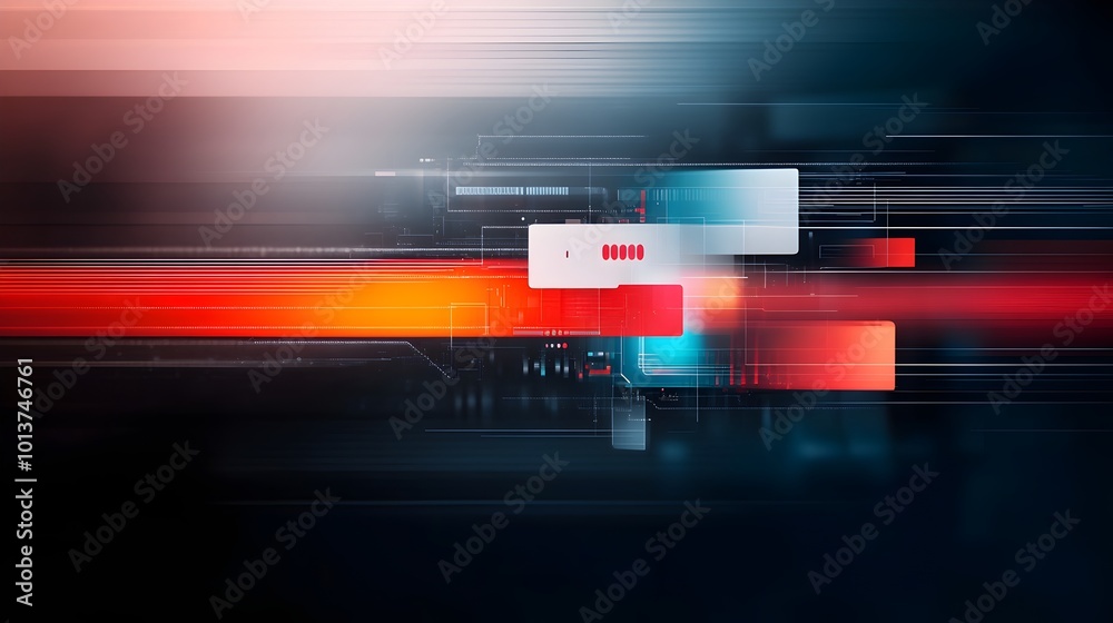 Poster avant garde abstract design capturing the energy and fluidity of a futuristic smart transit network 