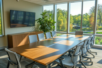 Fototapeta premium Modern Conference Room with Natural Light