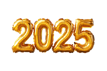 Golden and bright 2025 text design.