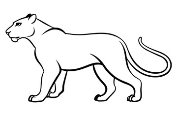 Sleek Crouching Lioness Prepared for the Hunt Vector Illustration
