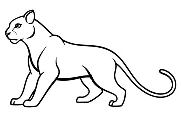 Majestic Crouching Lioness in a Grassy Savanna Vector Artwork
