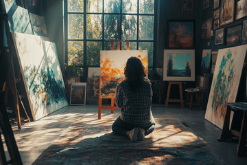 Fototapeta premium Creative Reflections in Art Studio