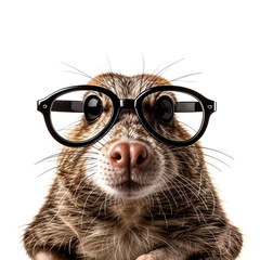 opher with glasses on a white background