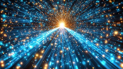 Obraz premium Abstract background of light streaks and glowing particles, perfect for technology or futuristic themes.