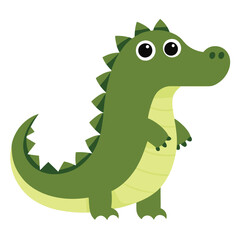 Cute Crocodile Line Art Icon..