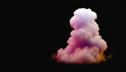 A colorful cloud isolated on a black background. Ideal for composition, mockup. Space for text,...