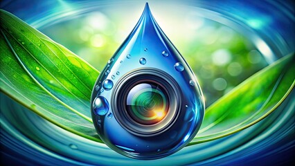 Innovative waterdrop logo suited for eco-conscious brands, representing clean water initiatives and harmonious nature themes, fostering a sustainable image for environmentally friendly enterprises.