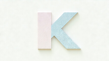 The letter K in pink and blue, a minimalist design.