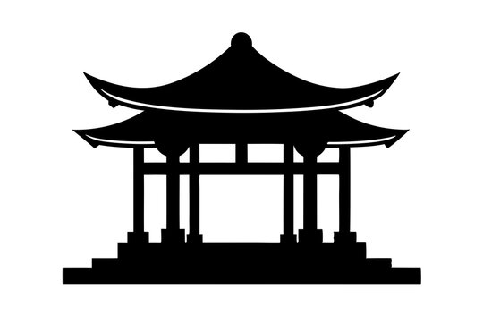recommend clip art: Japanese shinto torii gate entrance | vector silhouette illustration on white background