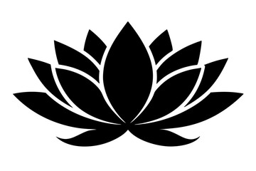 Lotus flower | vector silhouette illustration on white background