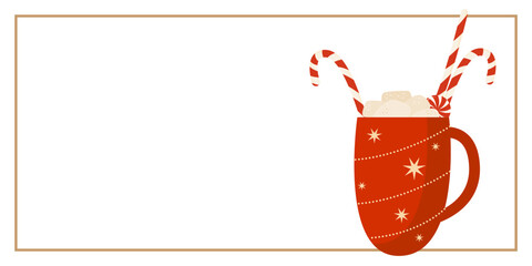 Christmas and New Year Greeting Horizontal Card or Invitation Template. Vintage Elegant Decoration Illustration. Happy Merry Xmas Greeting Party Banner Design background. 