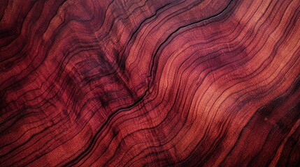 Fototapeta premium Close-up of cherry wood texture with rich red colors, showcasing deep, natural grain patterns perfect for elegant decor or furniture design.