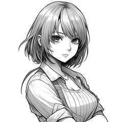 Chica Manga. vista de perfil.