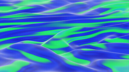 Wave style background with soft colors. 3d wave illustration with a combination of green and blue color