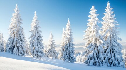 Naklejka premium Snowy Pine Forest