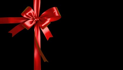 The image showcases a red gift ribbon neatly tied in a bow