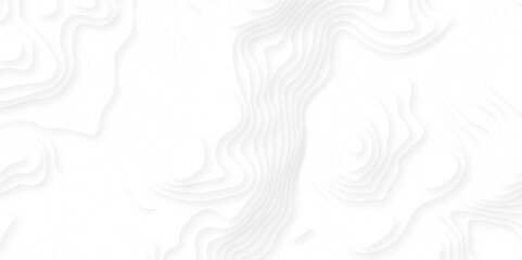 Papercut on white contours topography stylized height of the lines. Seamless pattern with lines Topographic map. Geographic mountain relief.