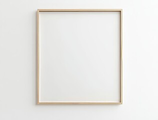 A simple wooden frame on a plain wall promotes minimalistic design and provides a blank canvas concept for creative exploration.